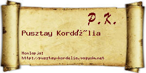Pusztay Kordélia névjegykártya